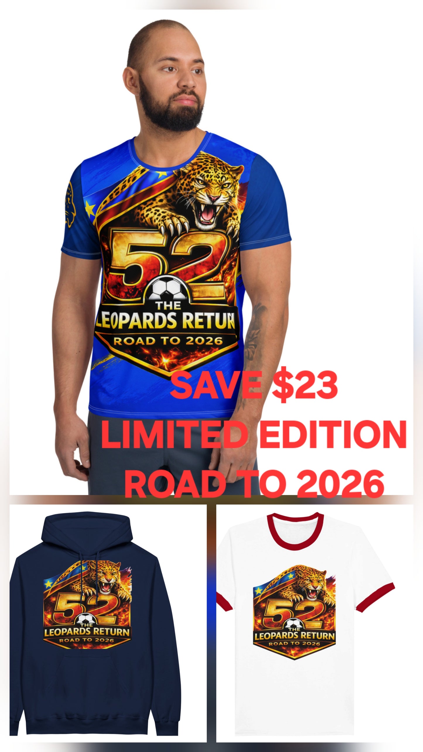 LEOPARDS CHAMPION PACK - 2 T-SHIRTS+1 HOODIE